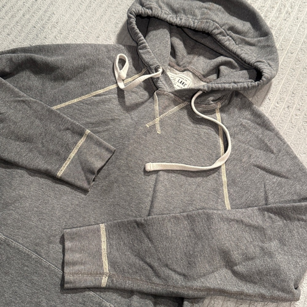Pistol Lake Hoodie Mens M Gray Cotton French Terry Pullover Heritage Casual